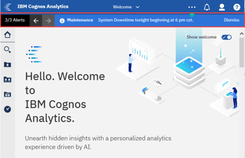 Screen-Shot-Welcome Screen Cognos Analytics 11.1.4